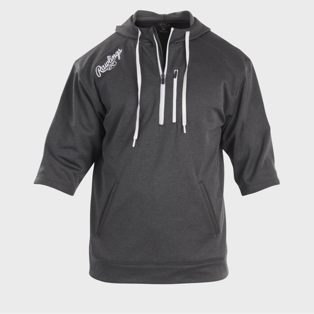 Rawlings Half Sleeve Quarter Zip Hoodie in Dark Shadow Size Small